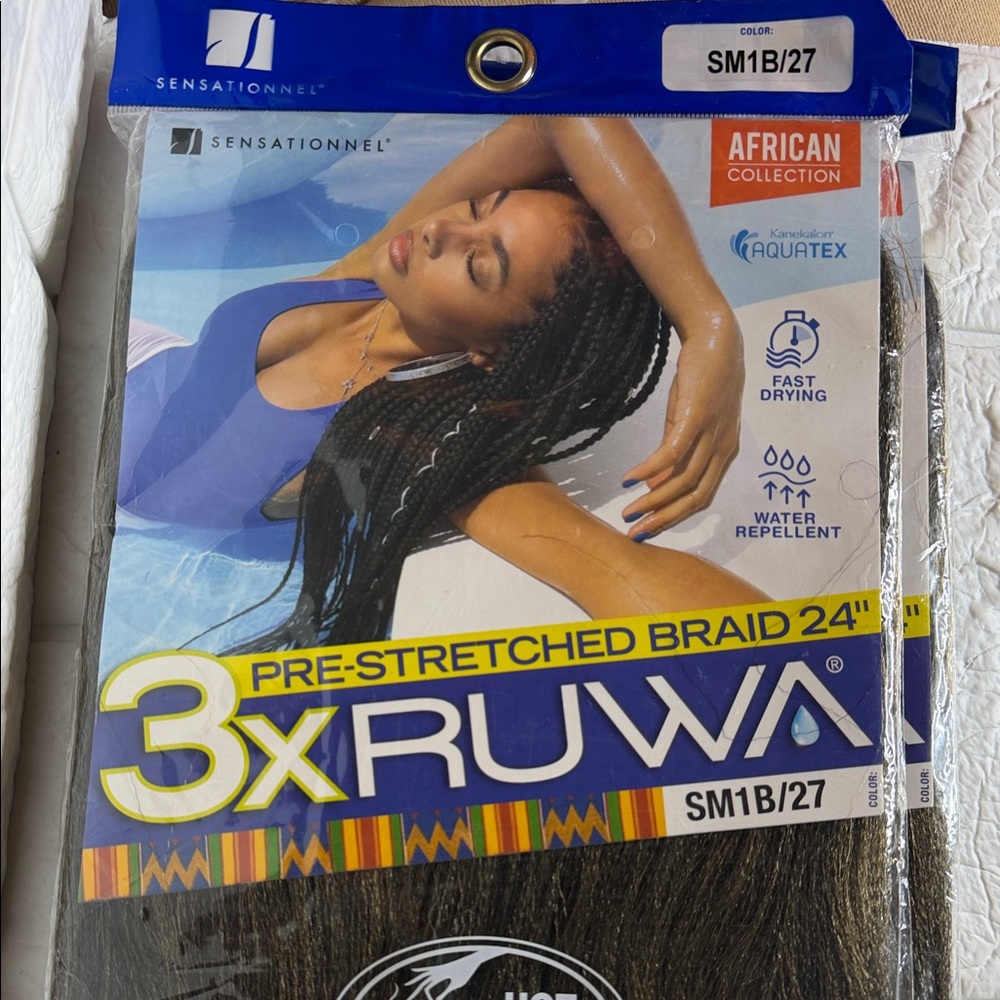 RUWA Pre-Stretched Braid 24" - Black and Brown Color 1B/27 (2 packs only)
